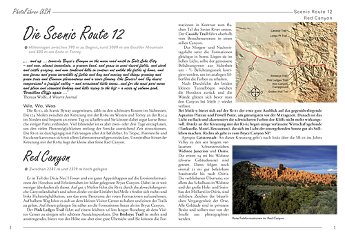 Abbildung einer Seite des PhotoFührer USA PDF-Kapitels Scenic Route 12