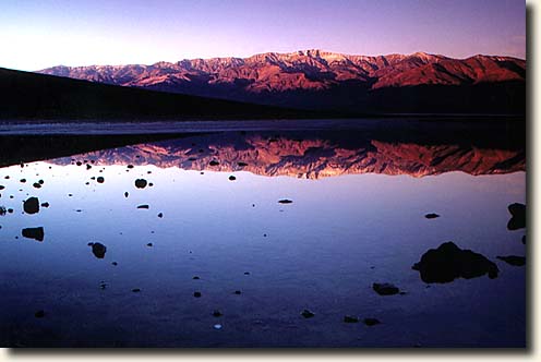 Death Valley NP, Foto Sonnenaufgang bei Badwater