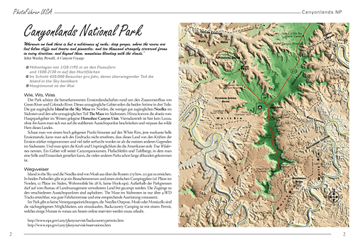 Abbildung einer Seite des PhotoFührer USA PDF-Kapitels Canyonlands NP