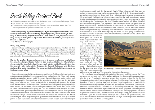 Abbildung einer Seite des PhotoFührer USA PDF-Kapitels Death Valley NP