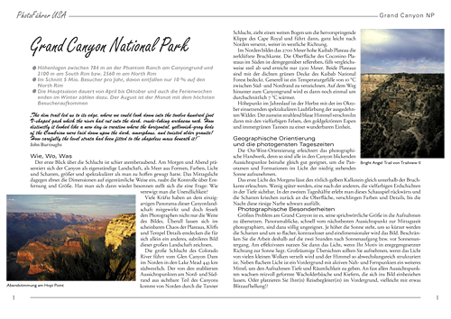 Abbildung einer Seite des PhotoFührer USA PDF-Kapitels Grand Canyon NP