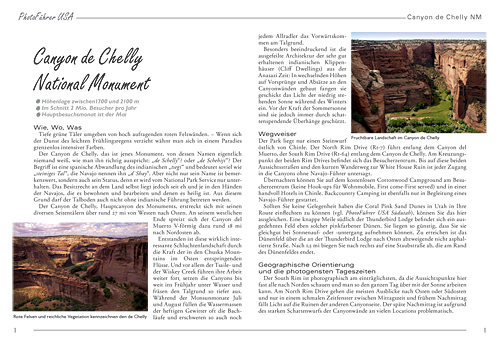 Abbildung einer Seite des PhotoFührer USA PDF-Kapitels Canyon de Chelly NM, Petrified Forest NP