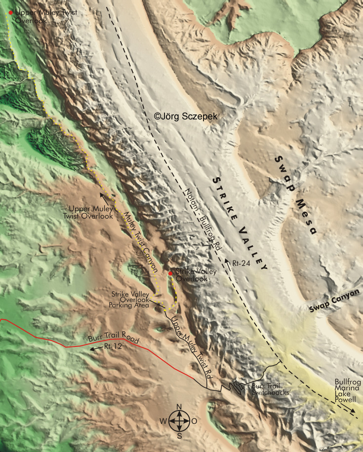Landkarte Burr Trail