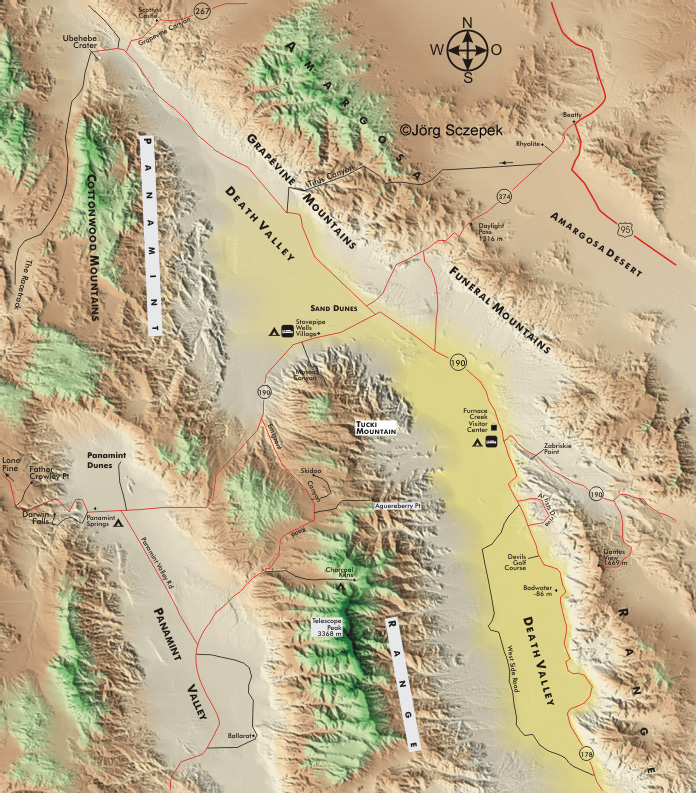 Landkarte Death  Valley  NP
