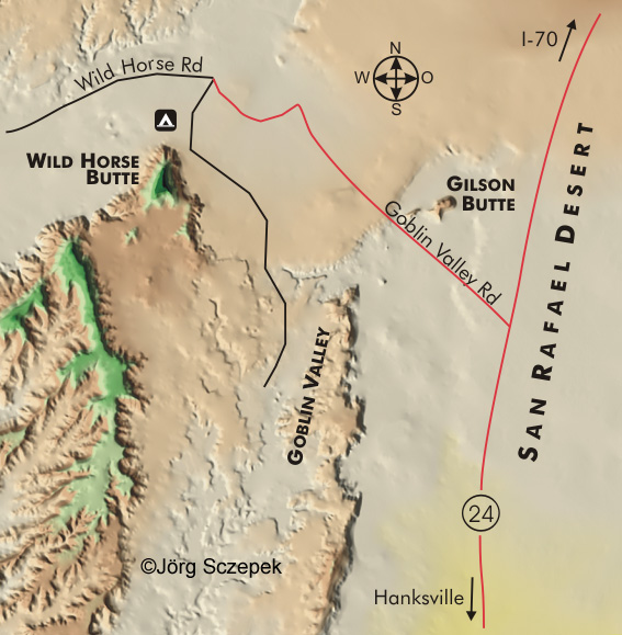 Landkarte Goblin Valley SP