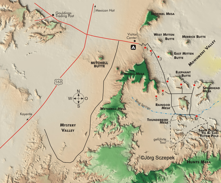 Topographische Karte Des Monument Valley Ntp