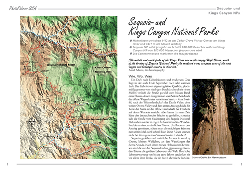 Abbildung einer Seite des PhotoFührer USA PDF-Kapitels Sequoia-/Kings Canyon NPs