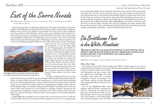 Abbildung einer Seite des PhotoFührer USA PDF-Kapitels East of the Sierra Nevada