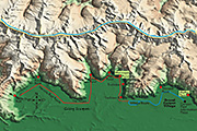 Landkarte Grand Canyon Südrand Westrim