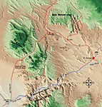 Landkarte Joshua Tree Natural Area, Snow Canyon SP